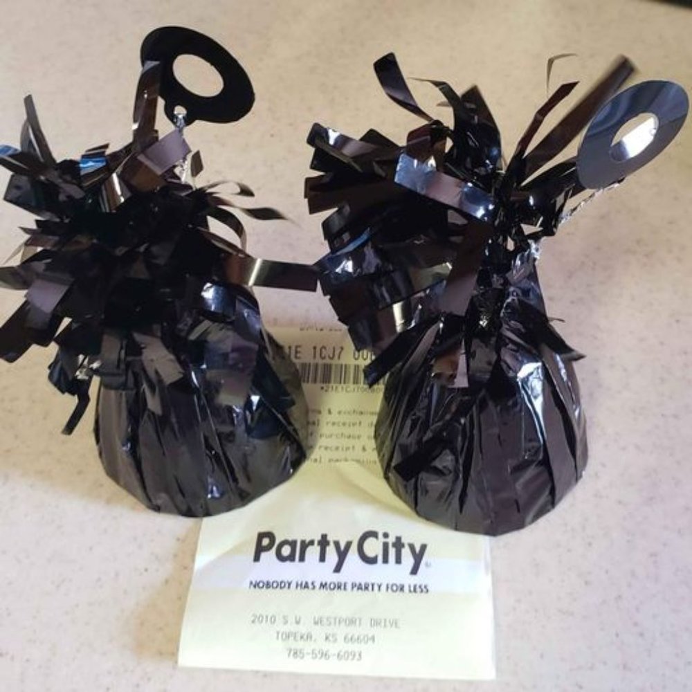 Balloon Weights by AMSCAN - Set of 2 - Black Foil - PERFECT CONDITION - Picture 2 of 3